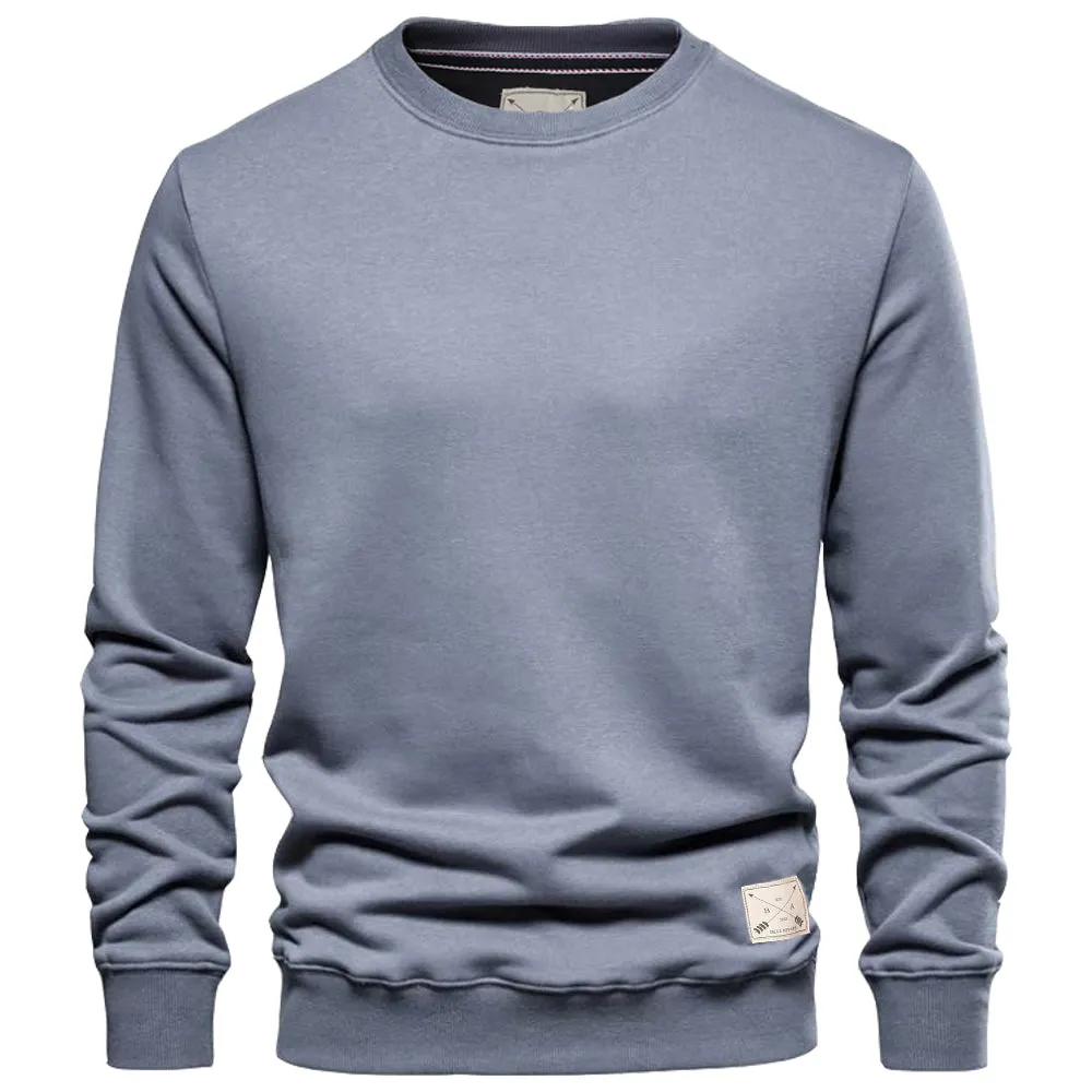 Men's Premium Cotton Crew Neck Sweater - Blue