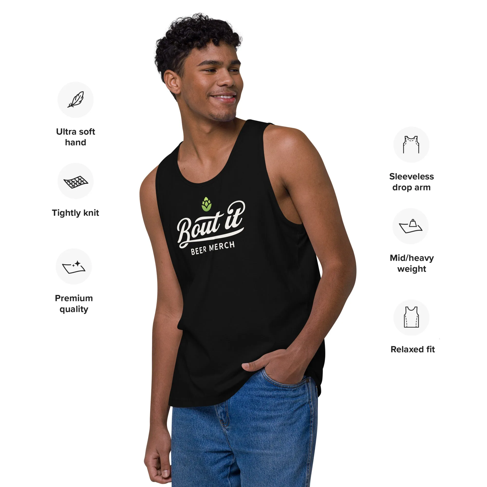 Men's Premium Cotton Tank Top | Light logo