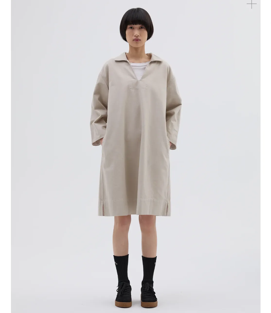 MHL W' Patch Pocket Smock  Dress Worn Cotton Drill Putty