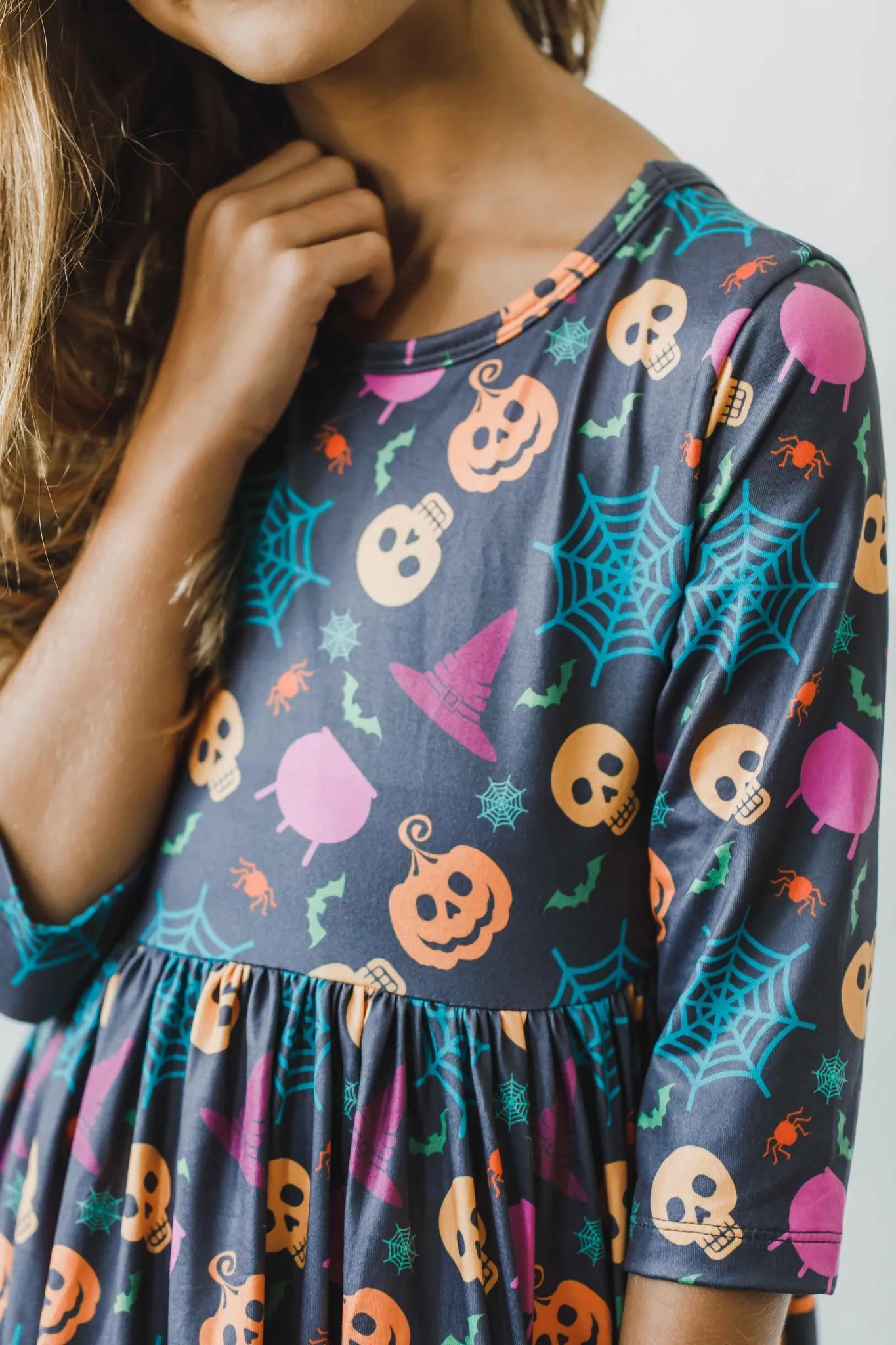 Mila & Rose Skeleton Web 3/4 Sleeve Dress w/Pockets