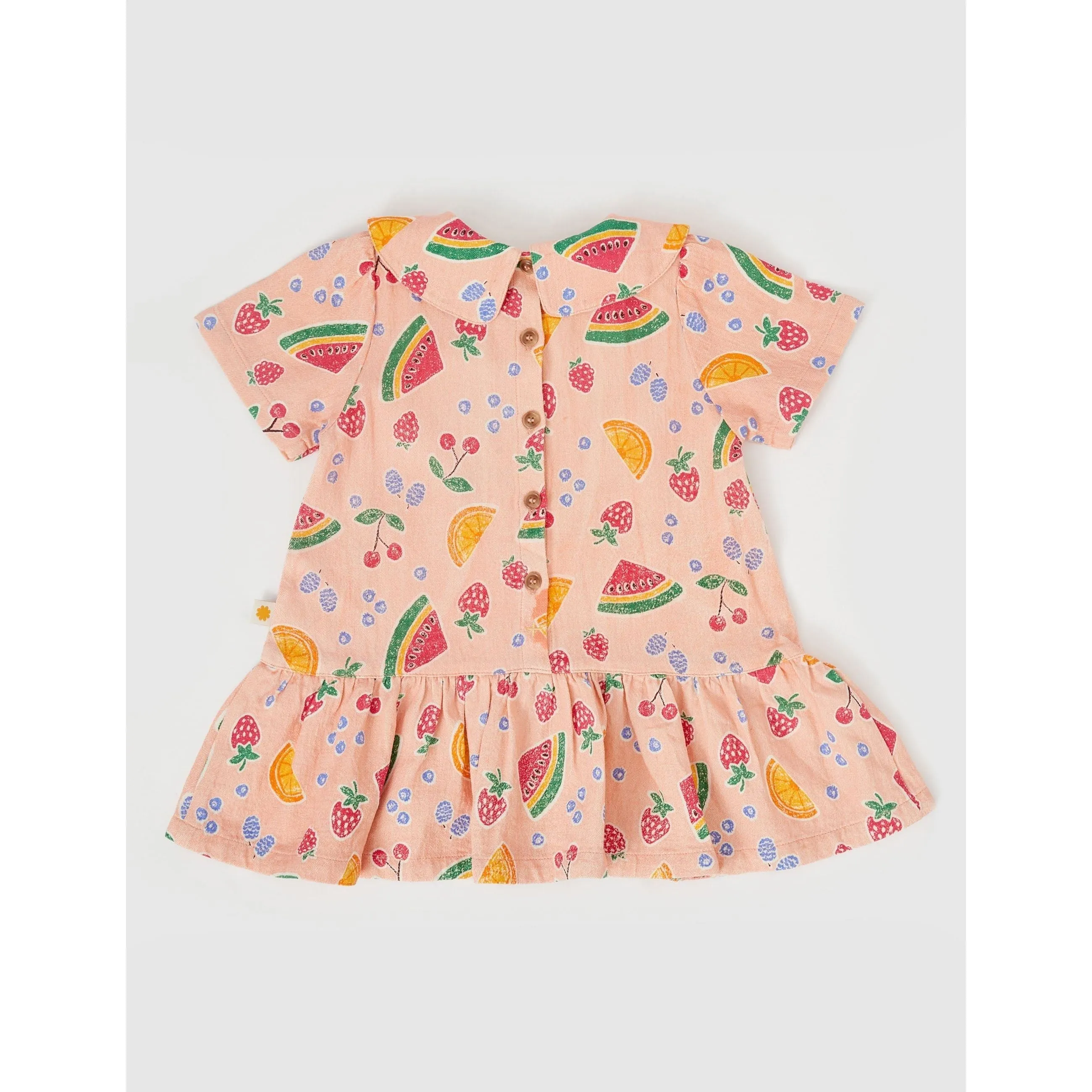 Mila Drop Waist Linen Dress Fruit Salad