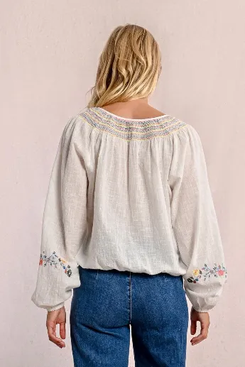 Molly Bracken Embroidered Boho Blouse