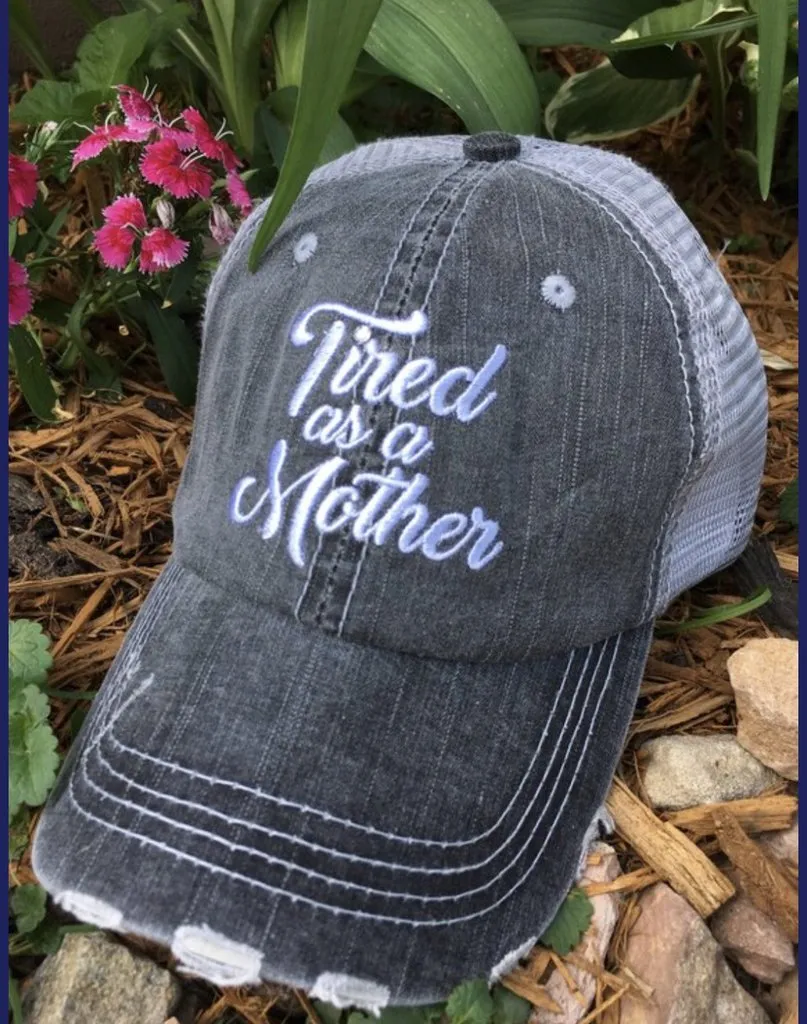 Mom shirts! { Tired as a mother } Raglan • Black and gray. XS-XL. So soft and comfy! Matching hats to complete your look.