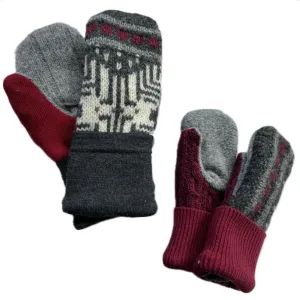 Mommy & Me Mittens - Red & Grey - 631