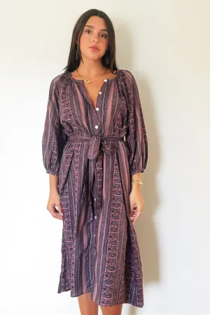 Natalie Martin Alex Midi Dress - Paisley Stripe Heather