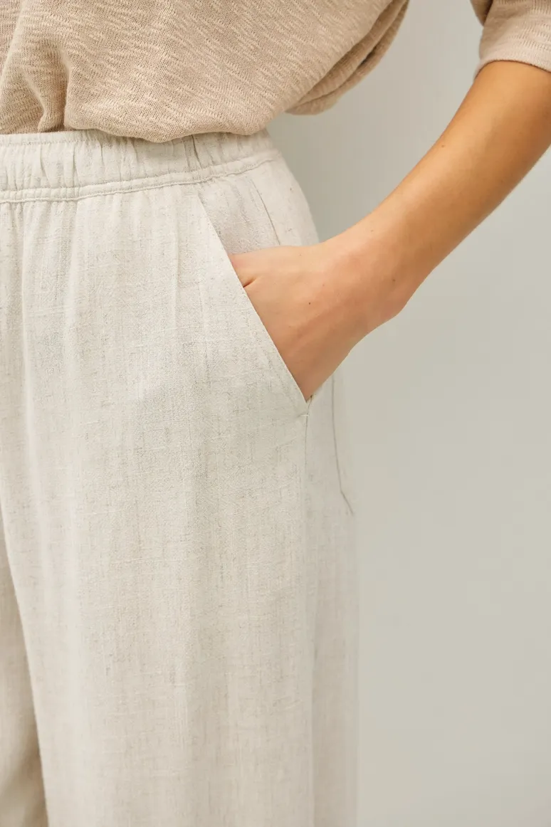 Natural Linen Wide Leg Pant