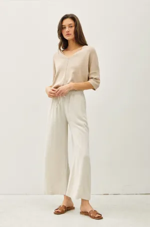 Natural Linen Wide Leg Pant