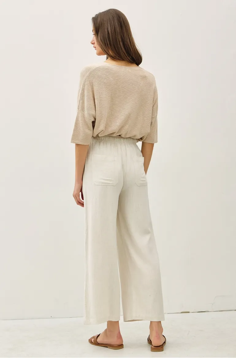 Natural Linen Wide Leg Pant