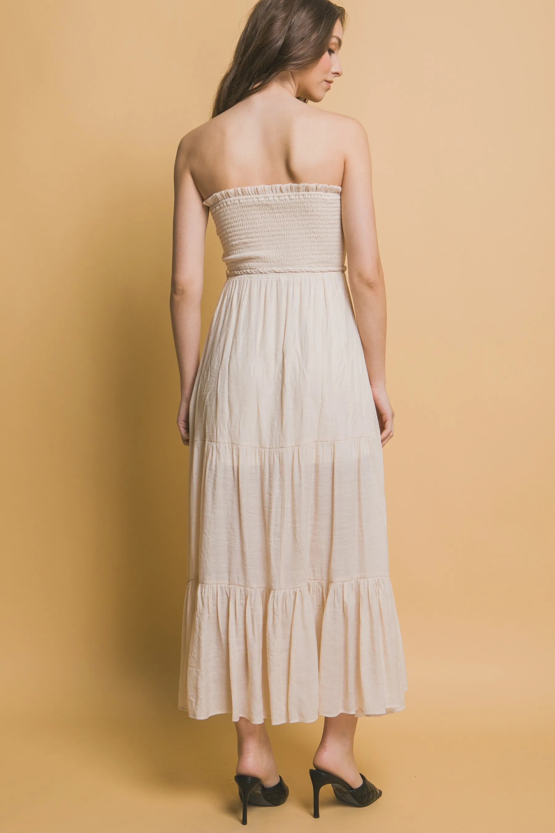 Natural Smocked Strapless Maxi Dress 2/28/25 9653