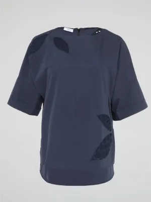 Navy Half Sleeve Top
