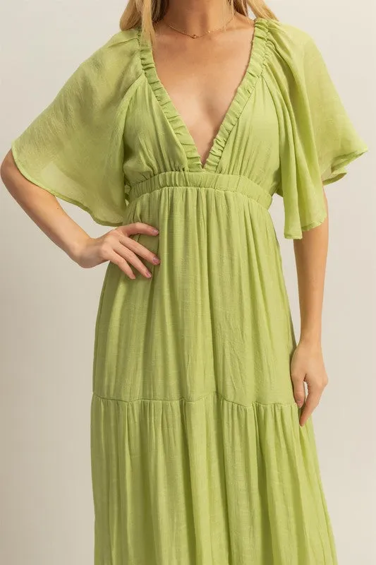 NEWPORT BEACH MAXI DRESS- SOFT LIME