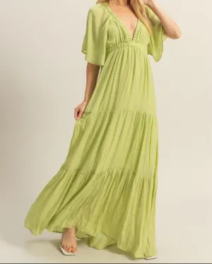 NEWPORT BEACH MAXI DRESS- SOFT LIME