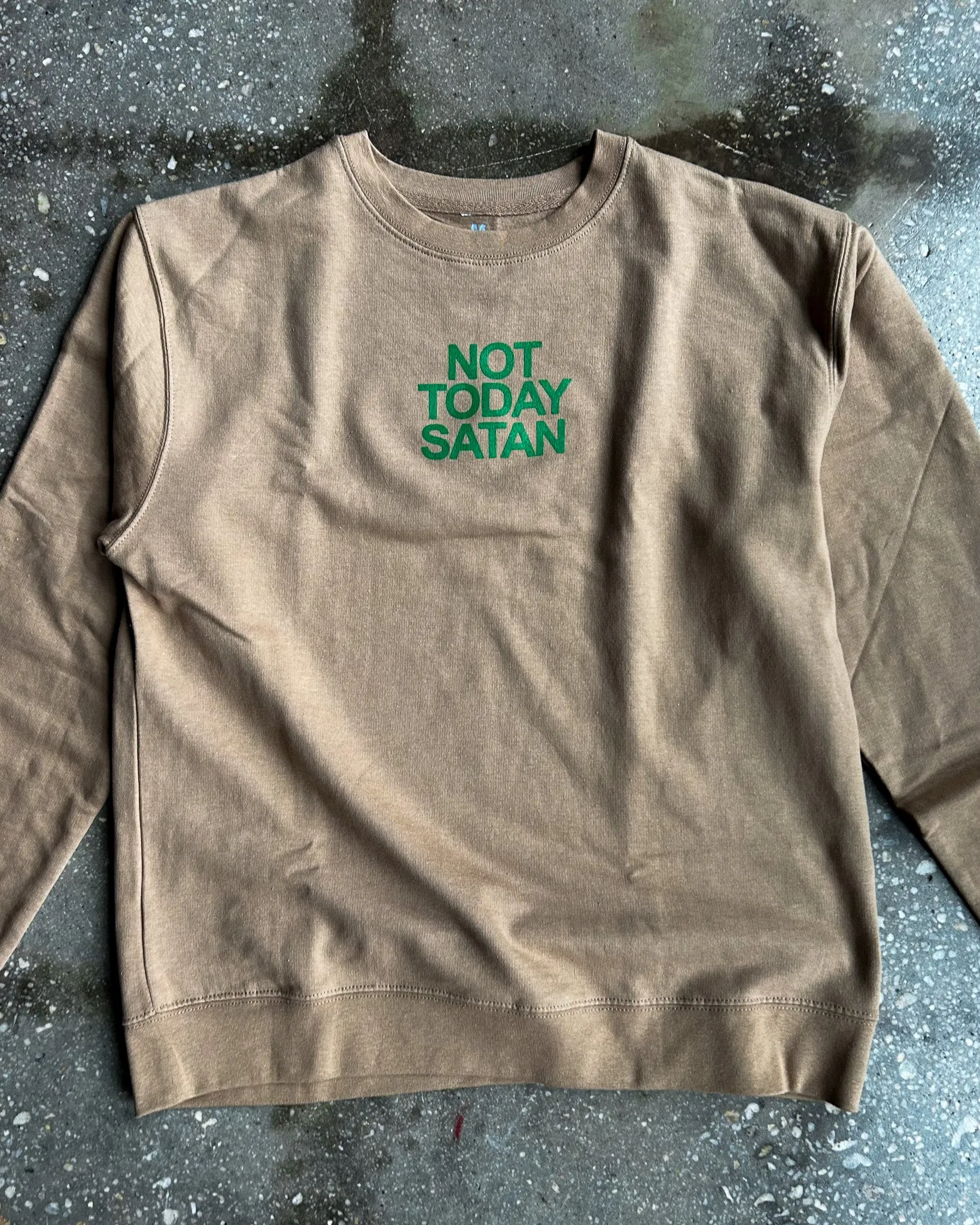 Not Today Satan Adult Drop Shoulder Sweatshirt