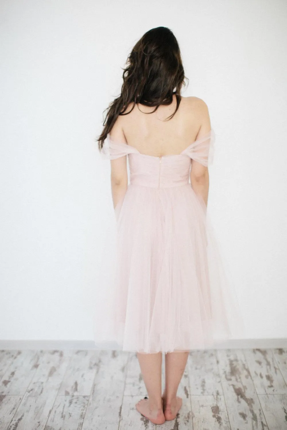 Off-Shoulder A-Line Organza Wedding Dress With Ruching-ET_711458