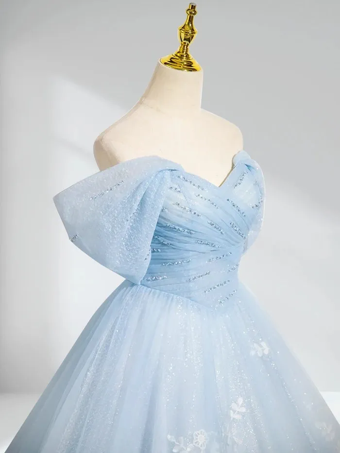 Off The Shoulder A-Line Tulle Appliques Quinceanera Dresses