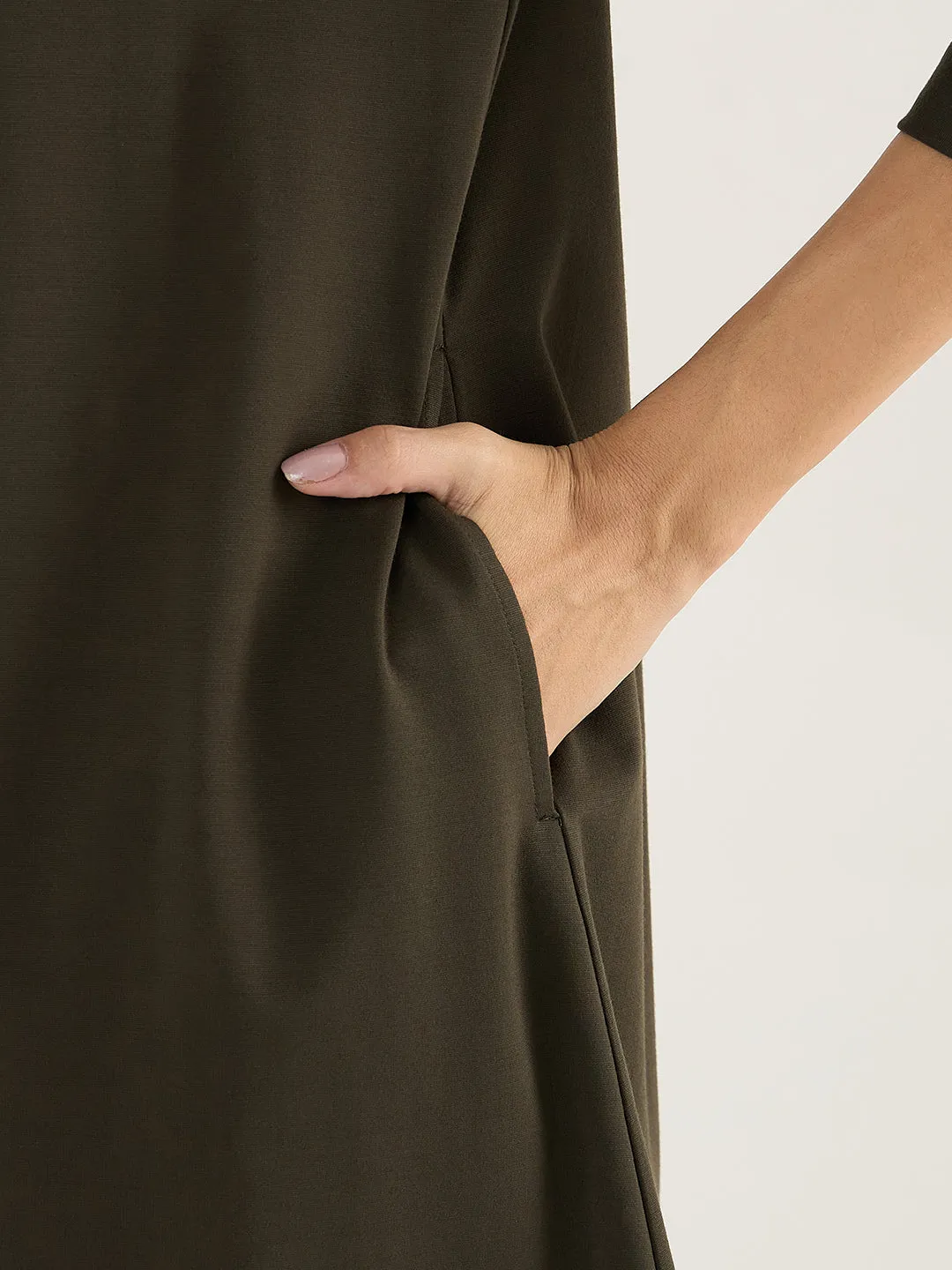 Olive A-Line Travel Dress