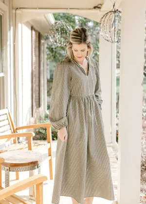 Olive and Ivory Checked Dress