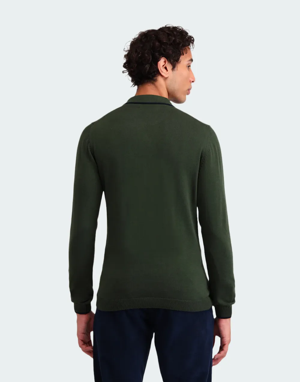 Olive Solid Regular Fit Sweater