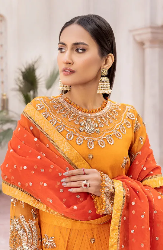 Orange Embroidered Pakistani Kameez Trousers Wedding Dress