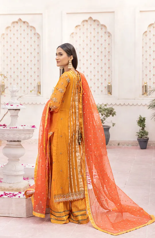 Orange Embroidered Pakistani Kameez Trousers Wedding Dress