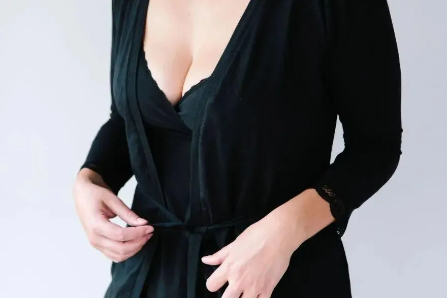 Organic nursing nightie in vintage black