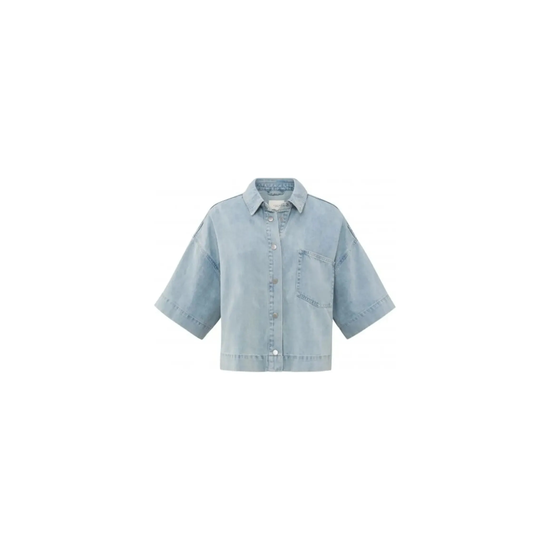 Oversized Cropped Light Denim Jacket