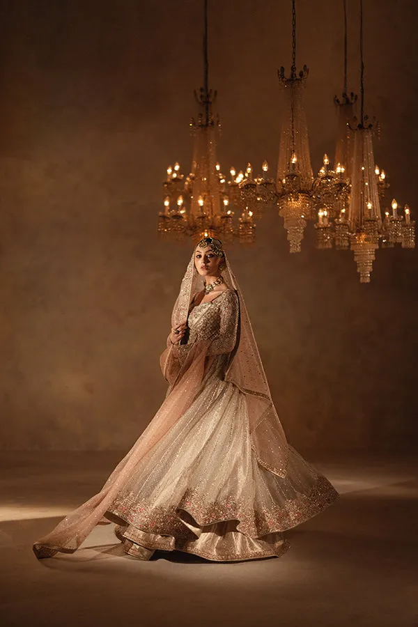 Pakistani Bridal Dress in Pishwas Lehenga Dupatta Style