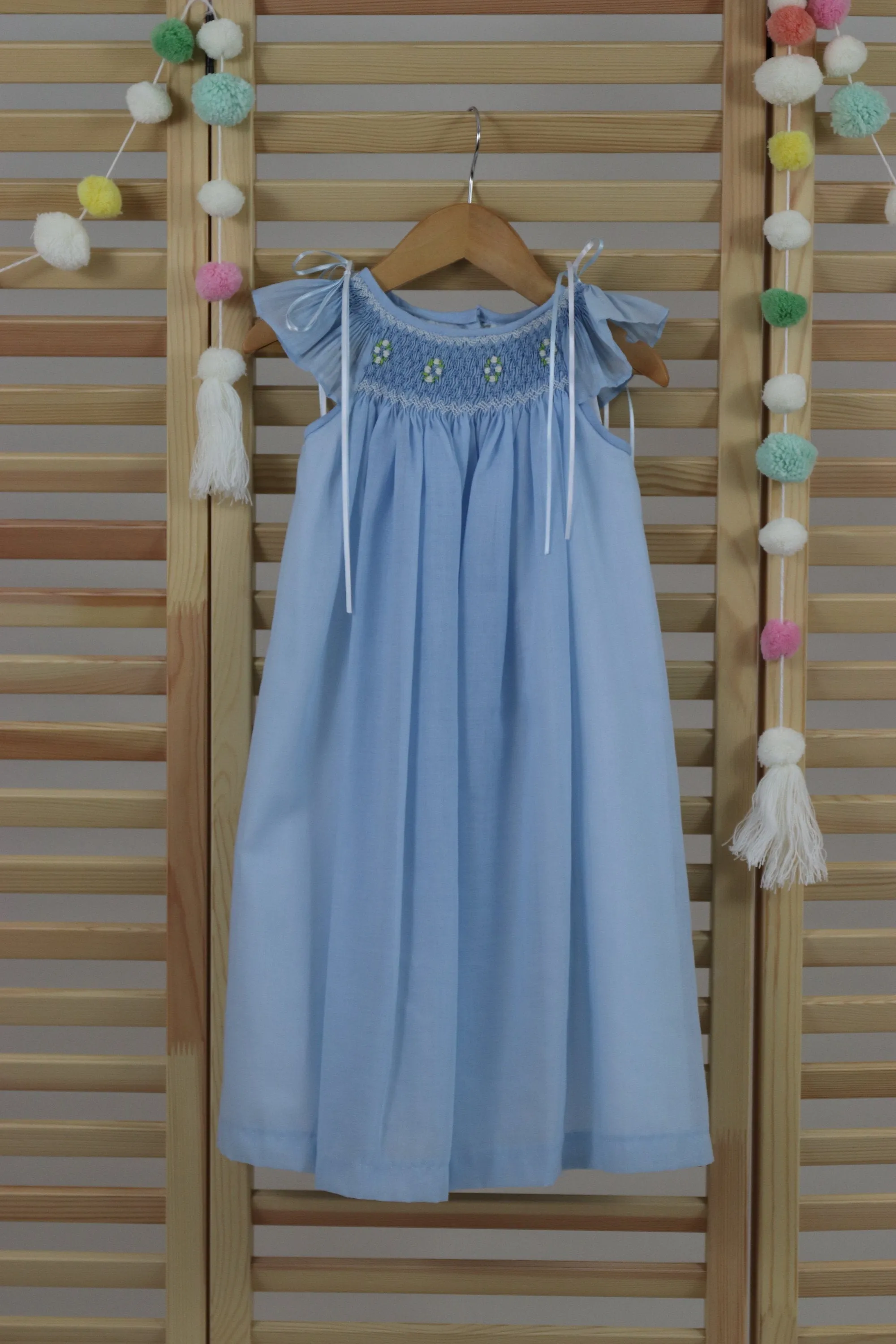 Pastel Blue Matching Sister Dresses, Flower Girl Dresses, Smocked dresses, Bishop Dress, Baby Dresses, Girl Dresses