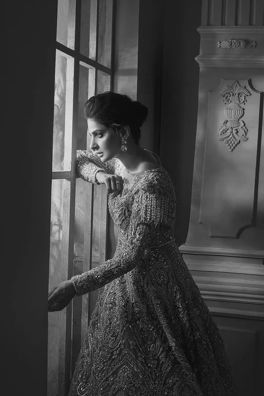 Pastel Mint Green Embroidered Pakistani Bridal Dress Pishwas Lehenga