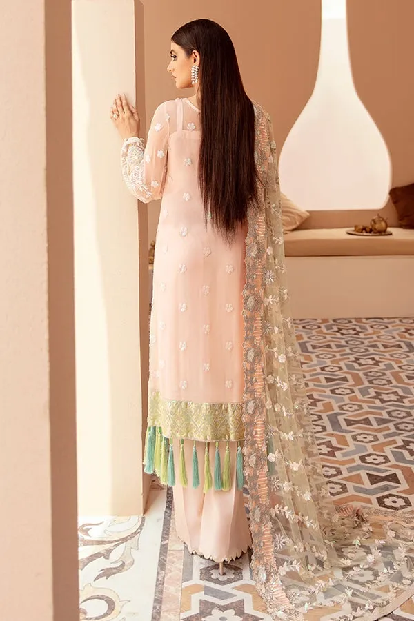 Peach Pakistani Dress with Long Kameez Latest #PF339