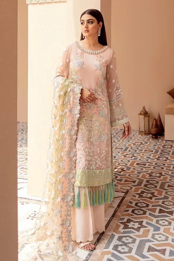 Peach Pakistani Dress with Long Kameez Latest #PF339