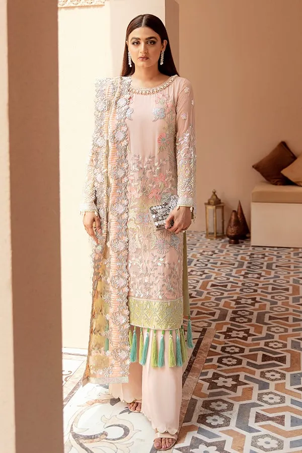 Peach Pakistani Dress with Long Kameez Latest #PF339