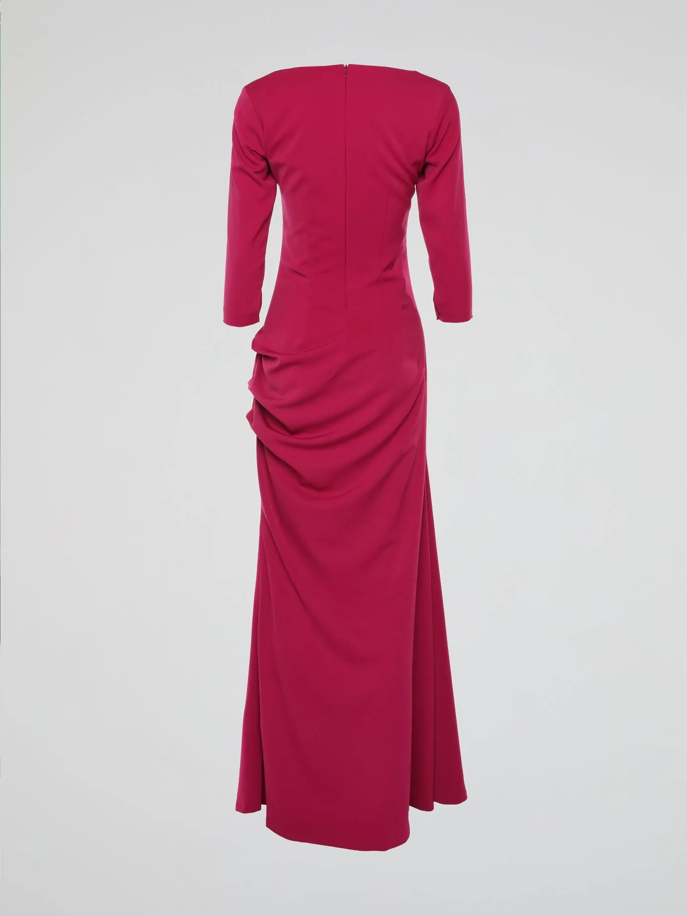 Pink Half Sleeve Evening Dress