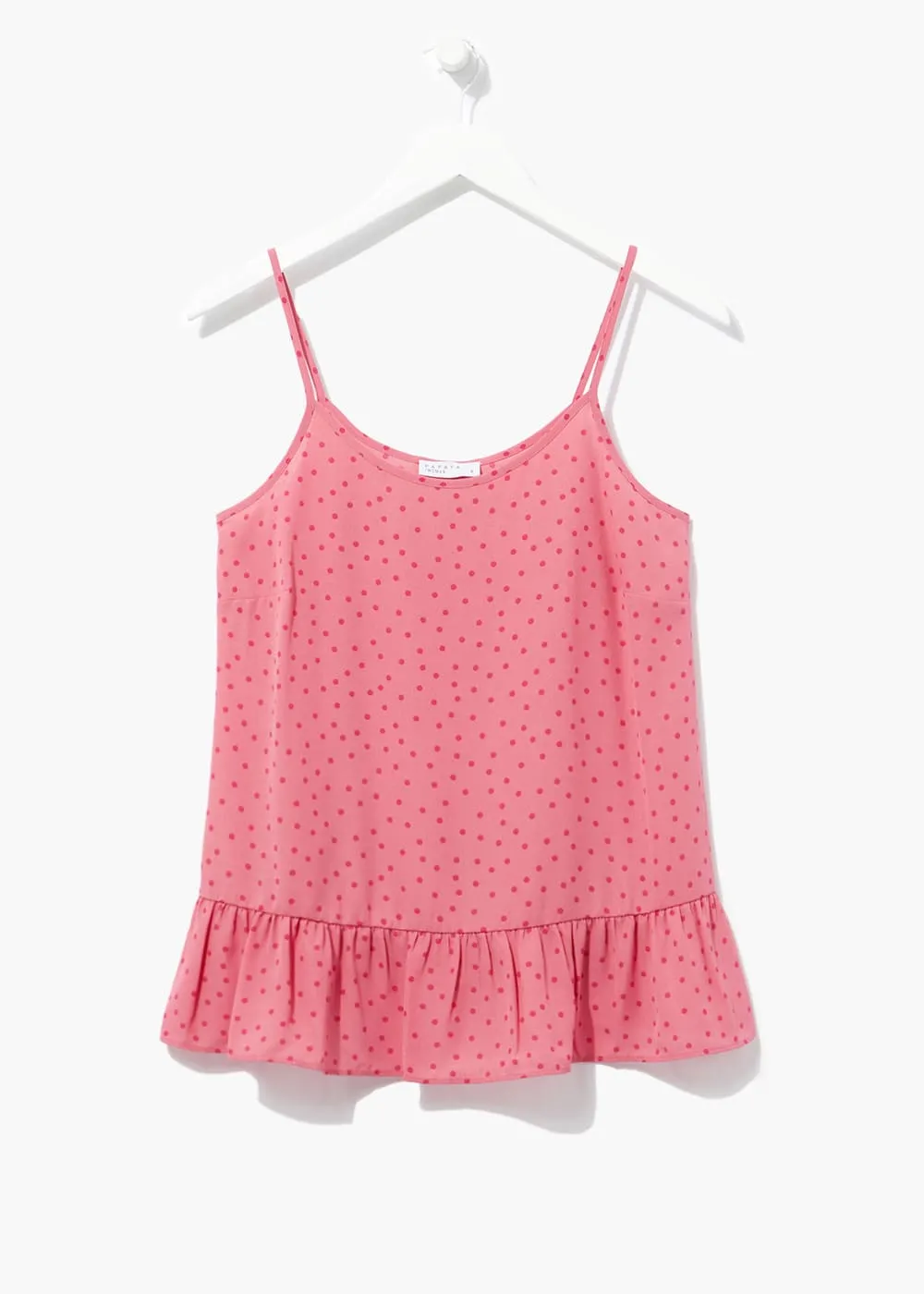 Pink Spot Peplum Cami Top