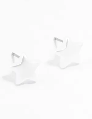 Plastic Star Pearl Stud Earrings