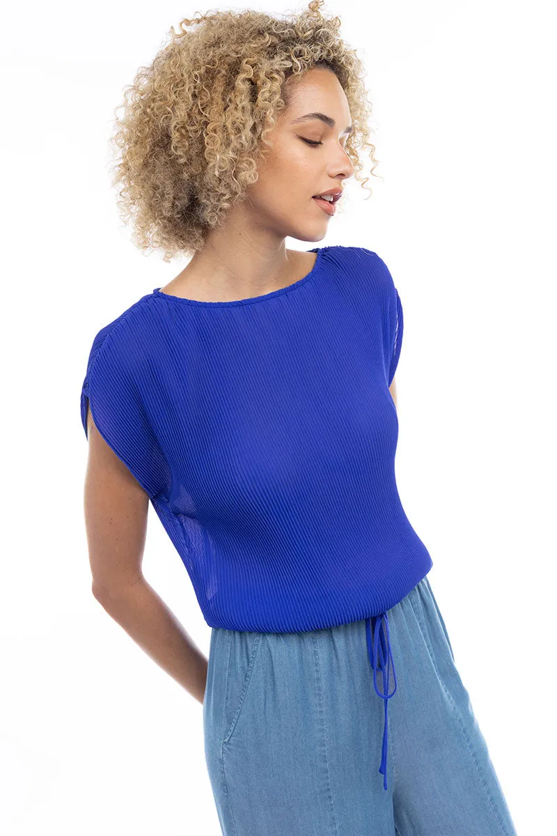 Plisse Blouse With Elasticized Waist