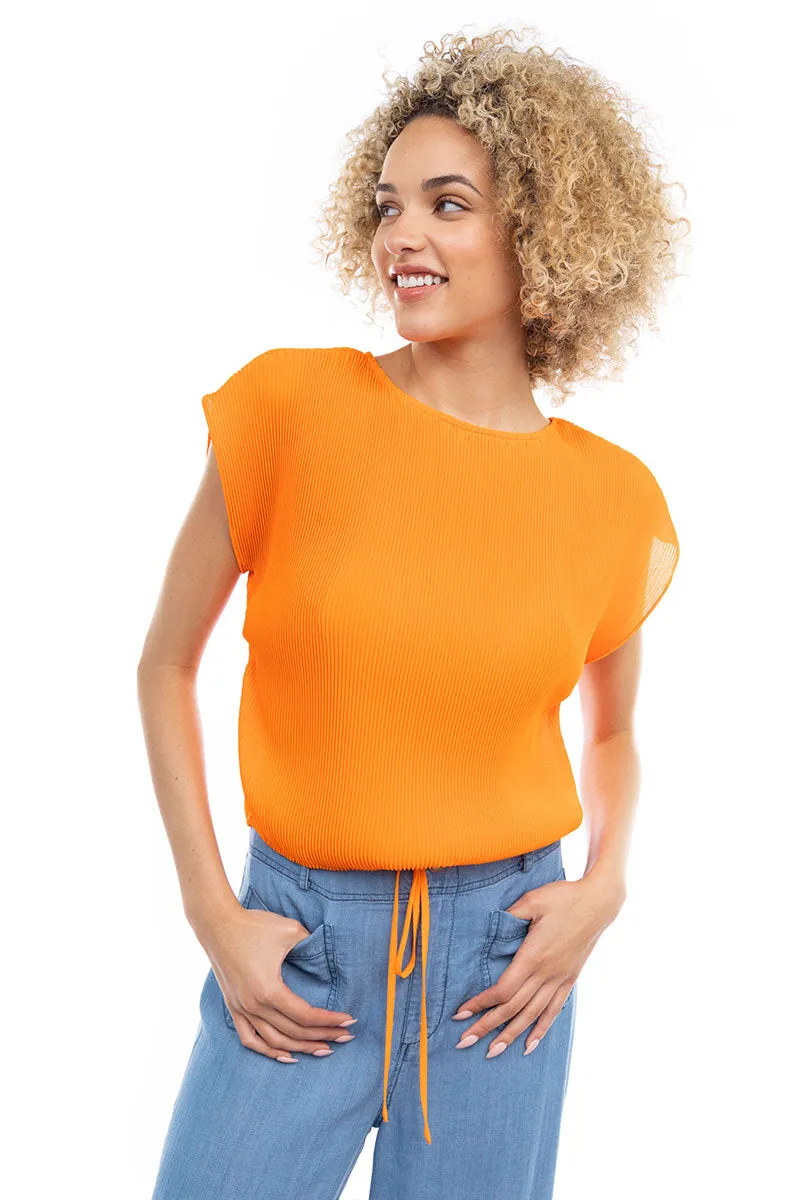 Plisse Blouse With Elasticized Waist