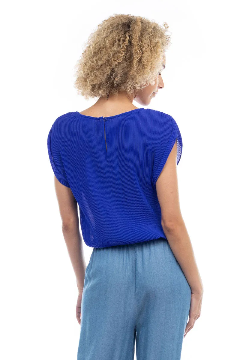 Plisse Blouse With Elasticized Waist