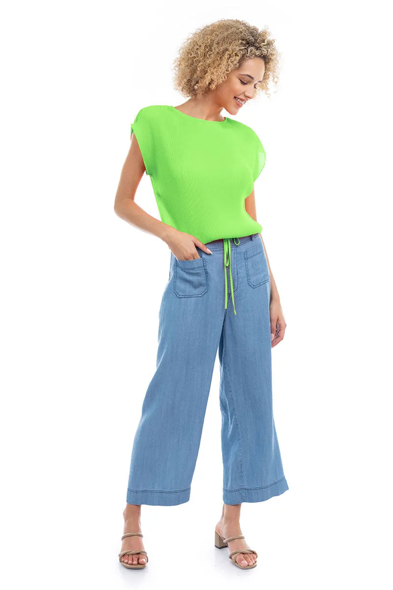 Plisse Blouse With Elasticized Waist