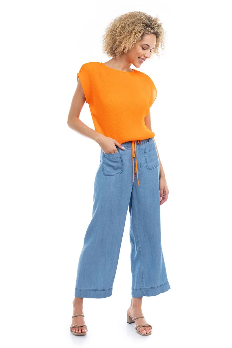 Plisse Blouse With Elasticized Waist