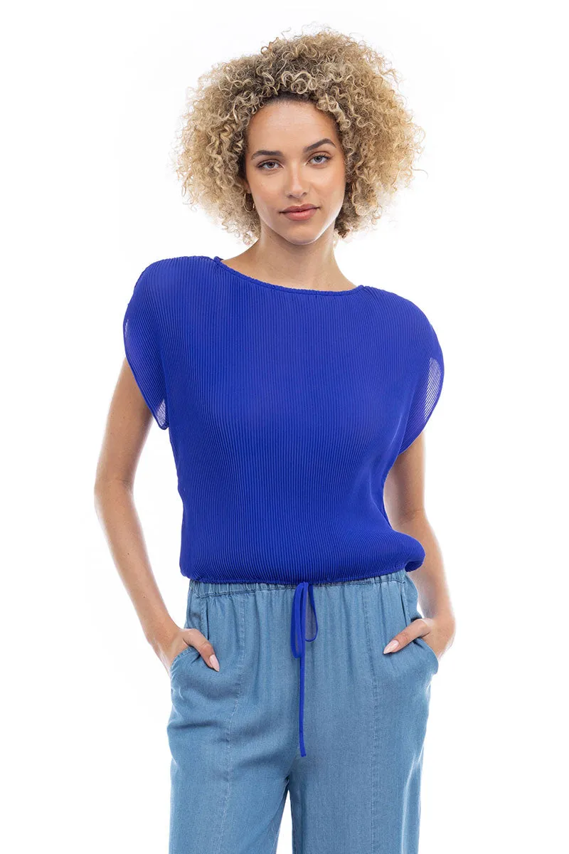 Plisse Blouse With Elasticized Waist