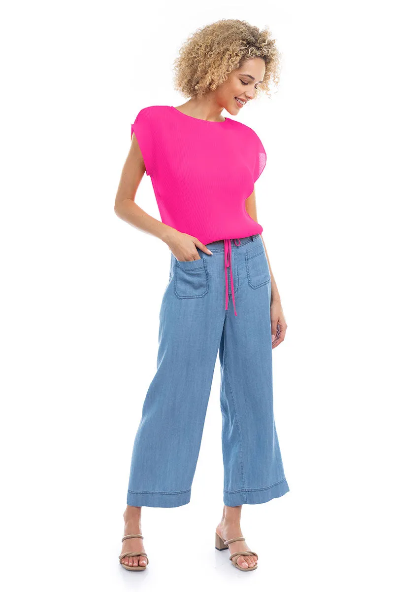 Plisse Blouse With Elasticized Waist