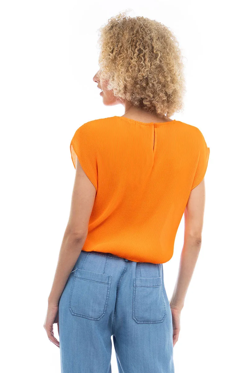 Plisse Blouse With Elasticized Waist