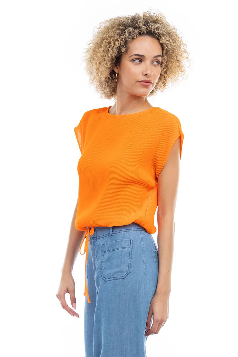 Plisse Blouse With Elasticized Waist