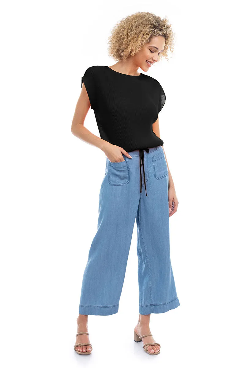 Plisse Blouse With Elasticized Waist