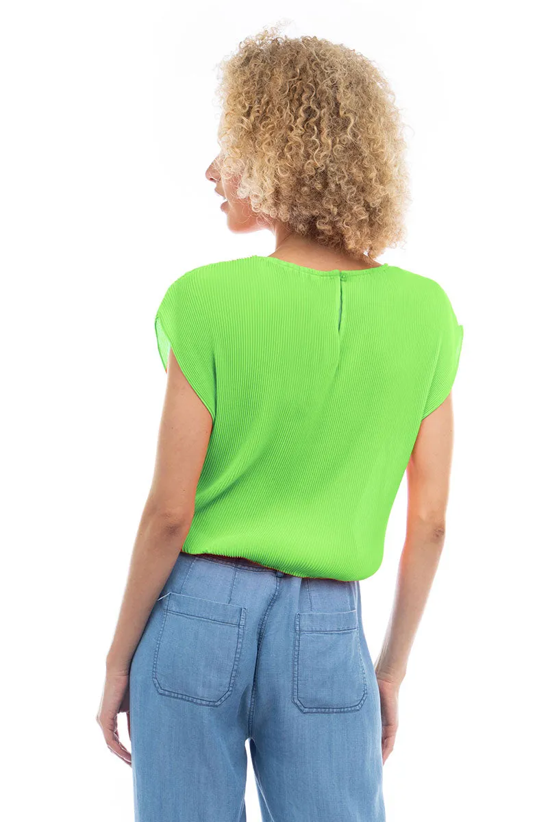 Plisse Blouse With Elasticized Waist