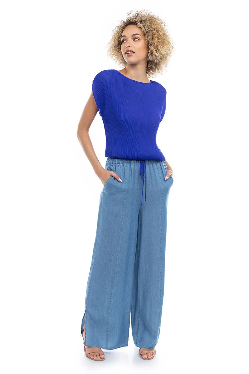 Plisse Blouse With Elasticized Waist