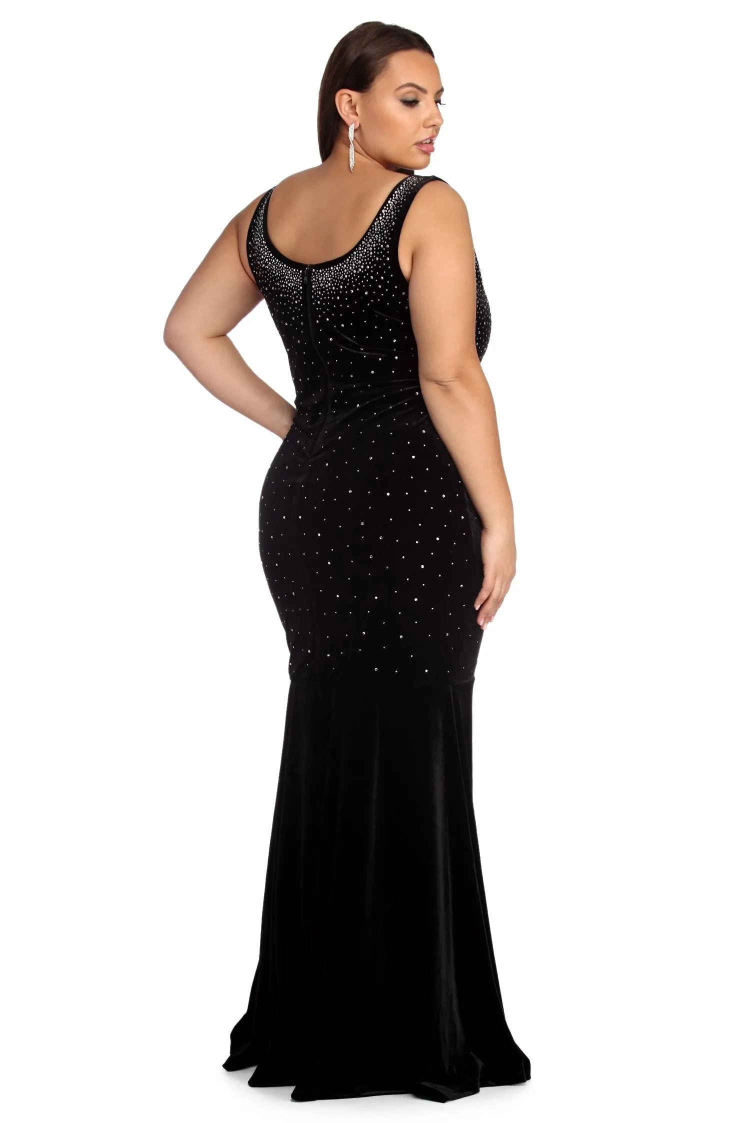 Plus Leanna Formal Charming Heat Stone Dress