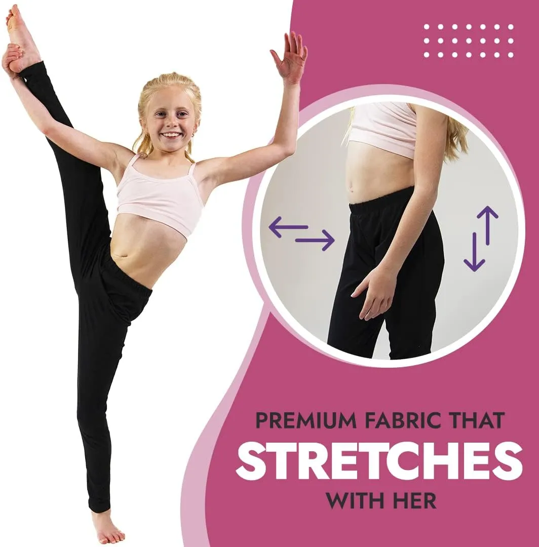 Popular Girls Leggings Ankle Length - Comfortable Leggings for Girls. Cotton Leggings Great for Softness and Breathability.