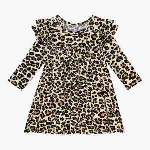 Posh Peanut Lana Leopard 3/4 Sleeve Flutter Dress